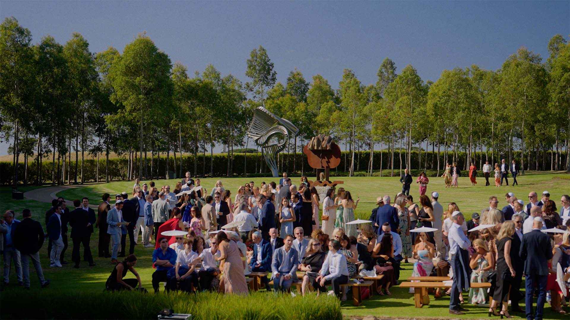 wedding guests during a ceremony